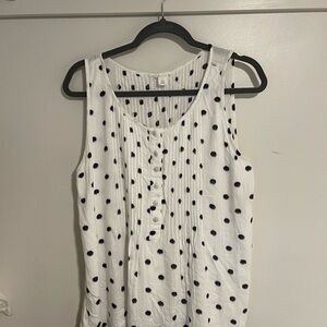White Polka Dot Sleeveless Top